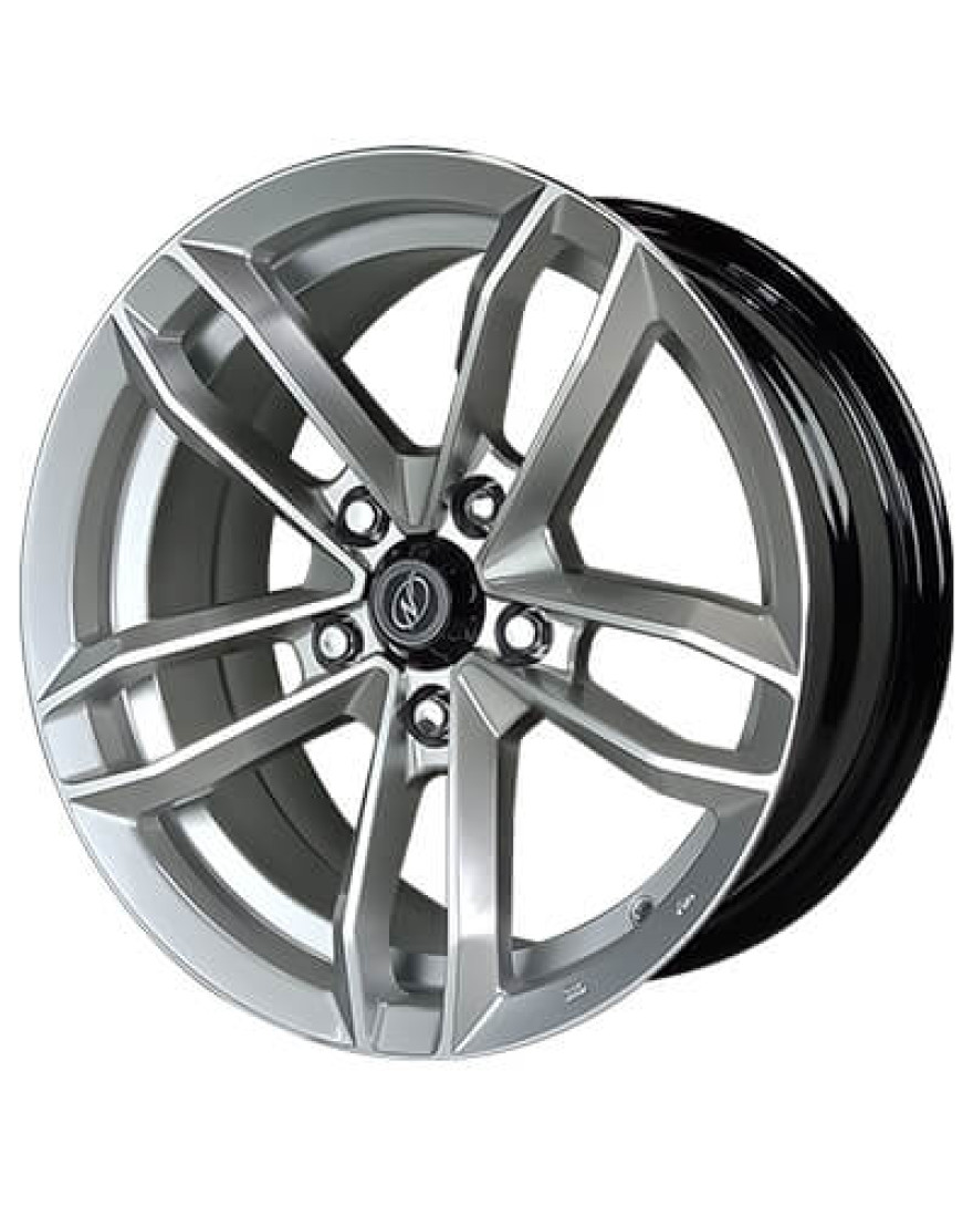 Mercury in Hyper Silver Machined finish. The Size of alloy wheel is 17x8 inch and the PCD is 5x114.3(SET OF 4)